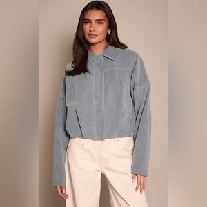 Women's Faux Blue Suede PLT Jacket